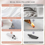 100% Mulberry Silk Pillowcase 22 Momme (SGS Certified) with Free Silk Eye Mask - Luxury Gift-Ready Folded Packaging, Cooling Pillow Cover for Hair & Skin Care (Rose Gold, Standard (1 Pack))
