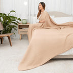Comfy Cubs Muslin Blanket for Adults King 108" x 90" - 6 Layer Soft, Breathable & Lightweight Muslin Adult Blanket - Machine Washable & Designed in The US Bedding for All Seasons - Cream