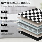 Black Checkered Weighted Blanket for Adults 12lbs, 60"x80" Queen Size, Cooling Heavy Blanket for 110-130lbs with Premium Glass Beads, Soft Thick Big Blankets for All-Season Sleeping Comfort Breathable