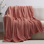 Nestl Rose Throw Blanket for Couch - Cozy Warm Fuzzy Blankets for Women, Set of 2 Small Fleece Throws for Girls - Misty Rose, 50 x 60 Inches