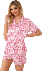 Girls & Womens Satin Pajamas Set, Silk Button-Down Sleepwear 2 Piece Nightwear, 3 Years - Women XXL