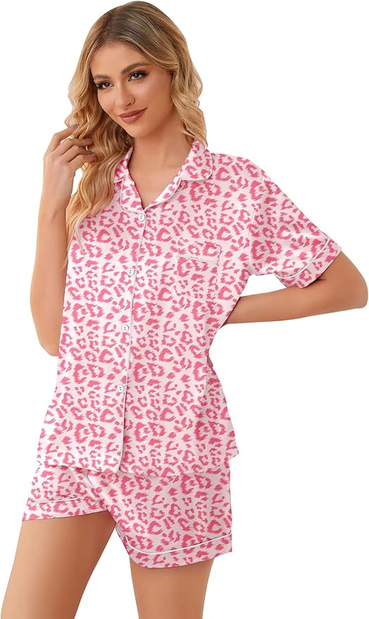 Girls & Womens Satin Pajamas Set, Silk Button-Down Sleepwear 2 Piece Nightwear, 3 Years - Women XXL