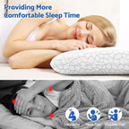 CushZone Memory Foam Pillows for Sleeping, Bed Pillow with Removable and Machine Washable Cover, Bed Pillow for Side, Back and Stomach Sleepers, King Size (2 Pack)