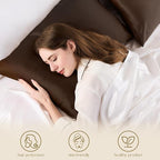 ZIMASILK 100% Pure Mulberry Silk Pillowcase for Hair and Skin Health,Soft and Smooth,Both Sides Premium Grade 6A Silk,600 Thread Count,with Hidden Zipper,1pc (King 20''x36'',Chocolate)