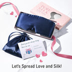 LitBear Silk Sleep Mask for Side Sleeper, Eye Mask Sleeping for Women Men 100% 22 Momme Pure Mulberry Silk, Face-Hugging Padded Eye Cover for Sleeping with Adjustable Band (Midnight Blue)