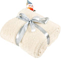 Ailemei Direct Knit Throw Blanket for Bed, Soft Thin Blankets for Sofa, Couch, Camping, Office Chair, Cozy Touch Lightweight Breathable Blanket All Season Use, Cream 50"x70"