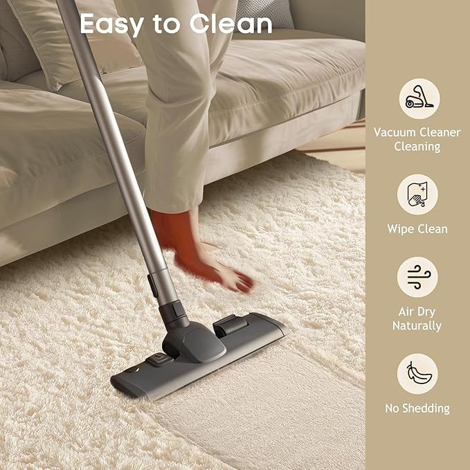 2x4 Indoor Plush Shaggy Runner Rug, Soft Fluffy Fuzzy Area Rug for Hallway Living Room Bedroom Kitchen Entryway, Non-Slip Modern Floor Carpet