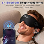 Sleep Headphones Wireless Bluetooth 5.4, 100% Blackout Sleep Mask with Bluetooth Headphones with HiFi Stereo in-Ear Earbuds, 3D Weighted Eye Mask for Sleeping Travel Meditation Men Women