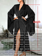 ChiaoLezhee Satin Long Robe For Women, Soft Lightweight Silk, Bride Wedding Night, Bridal Bathrobe Sexy Bathrobes Bridesmaid