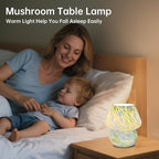 Dawnwake Mushroom Lamp Table Lamp for Bedroom,Small Desk Bedside Lamps for Living Room,Mushroom Decor Cute Mini Modern Mid Century Lamps for Night Stands,Aesthetic Home Living Room Decor(Green)