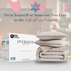 Southshore Fine Living, Inc. Oversized Quilt Bedding Set, Twin XL Quilts with Matching Quilted Pillow Sham, Brick Pattern Symmetrical Stitching, Soft Quilted Coverlet, Lightweight Twin Bedspread, Bone