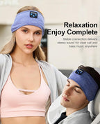 Perytong Sleep Headphones Bluetooth 5.4 Headband, Wireless Sleep Headphones for Side Sleepers, Over-Ear Headphones Sports Headband Eye Mask with Built-in Earphones for Sleeping Running Jogging Nap