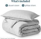Bare Home Bedding Duvet Cover Extra Long Size - Premium 1800 Super Soft Collection - Lightweight, Cooling - Soft Breathable Bedding Duvet Cover (Twin/Twin XL, Cloud Grey)