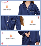 EPLAZA Kids Satin Pajamas Sets Girls Boys Button-Down Silky Pajamas Sleepwear with Hairband Eye Mask Hair Tie