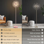 BesLowe 69'' Crystal Floor Lamp for Living Room, Modern Standing Lamp with 738PCS K9 Crystals, Tall Lamp Pole Light for Bedroom Office, Mid Century Floor Lighting with 9 LED Bulbs, Rose Gold