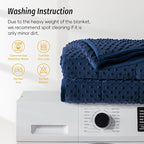 Wemore Minky Dot Weighted Blanket for Adults King Size 25 lbs, Soft Cozy Heavy Blanket for Bed and Couch, Breathable Blanket for All-Season with Glass Beads, Navy Blue 80 x 87 inches