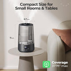 Homvana Humidifiers for Bedroom Home, 3.6L Cool Mist Top-Fill 34H Super Long Time, Quiet 23dB, Baby Humidifier, Oil Diffuser for Large Room, House, Plant, Nursery, Office, BPA FREE, Ultrasonic (Black)