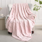 Mr. Sandman Weighted Blanket for Adults, Minky Dots Heavy Blanket for Woman, Man Sleeping/Calm, Soft, Cozy and Cooling Weighted Throw Blankets, Machine Washable, 48 x 72in, 15 lbs, Pink
