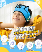 Kids Headphones, Headband for Children Baby & Toddlers, Bluetooth Toddler Headphones Wireless and Wired Playback 3.5 MM Jack for School, Stretchy & Comfy Travel Accessories