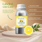 Siva Lemon Essential Oil - 16 Fl Oz – 100% Natural Lemon Oil - for Diffuser, Face, Skin Care, Aromatherapy, Hair Care, Scalp and Body Massage