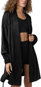 Lunya Washable Silk Robes for Women – Lightweight Short Robes with Pockets, Removable Belt & Interior Tie – Multiple Colors