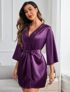 Avidlove Women's Kimono Robe Short Satin Pure Short Silky Robes