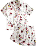 Girls & Womens Satin Pajamas Set, Silk Button-Down Sleepwear 2 Piece Nightwear, 3 Years - Women XXL
