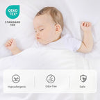 ZPECC Toddler Down Alternative Comforter, 39x47 Hypoallergenic Baby Blanket Quilt, Soft Breathable Lightweight All Season Kids Duvet Insert for Crib Stroller Cot Daycare, White