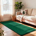 Andecor Shag Runner Rug for Bedroom Living Room, 2x6 Green Washable Fluffy Hallway Runner Area Rugs for Kitchen Boys Girls Kids Room Home Decorations Carpet