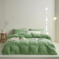 Cottonight Sage Velvet Comforter Set Full Light Green Fluffy Flannel Bedding Set Winter Plush Blanket Quilts Soft Thick Warm Grass Green Comforter Set for Women Men Full Bed
