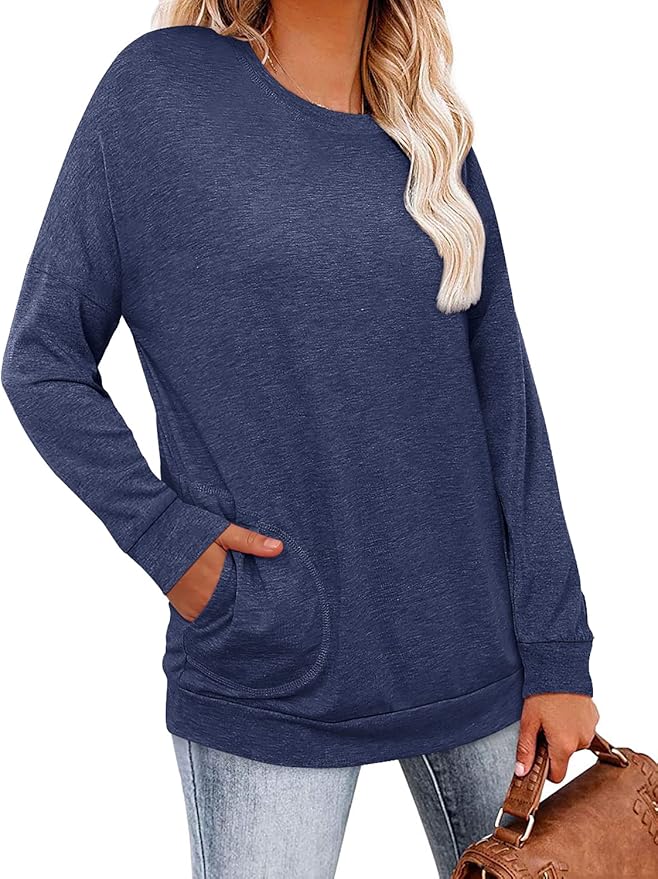 Magritta Women's Long Sleeve Leopard Color Block Tunic Comfy Crewneck T Shirt Tops Black XL