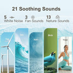 ANJANK White Noise Sound Machine Alarm Clock with HiFi Bluetooth Speaker, 21 Soothing Sounds/7 Night Lights/8 Alarm Sounds/30-Level Volume/0-100% Dimmer, Noise Maker for Boys Teens Kids Sleep, Bedroom