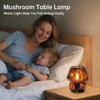 Dawnwake Mushroom Lamp Small Lamp Table Lamp for Bedroom, Desk Bedside Lamps for Living Room,Mushroom Decor Cute Mini Modern Mid Century Lamps for Night Stands,Aesthetic Home Living Room Decor(Black)