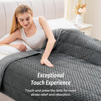 Wemore Minky Dot Weighted Blanket for Adults Twin Size 15 lb, Soft Heavy Blanket for Stress Relief and Sleep Promotion, Breathable Blanket for All-Season with Glass Beads, Dark Grey 48 x 72 inches