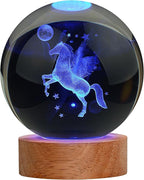 Large 3D Horse Lamp, Crystal Night Light 16 Color Changing with Remote Control for Bedroom Decor, Horse Figurines