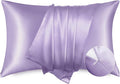 Bedsure Satin Pillowcase with Zipper, Similar to Silk Pillow Cases 2 Pack, Satin King Pillow Cases Set of 2, Silky & Soft Pillow Covers for Hair and Skin, Gifts for Women Men, Lavender, 20x36 Inches