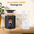 Warm & Cool Mist Humidifier - GloryAir Black 6L Quiet Top Fill Humidifiers for Bedroom Large Room with Smart Humidity Control, Remote Control, 7-Color Light, Humidistat, Oil Diffuser for Baby & Plants