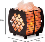 Himalayan Pink Salt Lamp Basket & Dimmer Cord Bulb