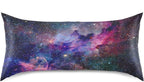 Nebula Galaxy Sky Satin Pillowcase for Hair and Skin, Purple Galaxy Space Silk Pillow Case with Envelope Closure, Standard Size 20x26 inches, 1 PC