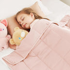 CuteKing Weighted Blanket (10lbs, 40"x60", Pink) Heavy Blanket for 90-100lbs, Weighted Blanket for Cooling & Heating with Premium Glass Beads, Soft Thick Blanket All-Season