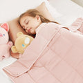 CuteKing Weighted Blanket (10lbs, 48"x72", Pink) Heavy Blanket for 90-100lbs, Weighted Blanket for Cooling & Heating with Premium Glass Beads, Soft Thick Blanket All-Season