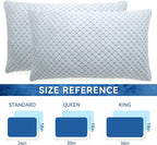 Cooling Bed Pillow for Sleeping, Shredded Memory Foam Pillows for Bed King Size, Adjustable Cool Pillow for Side, Back and Stomach Sleepers Neck Supportive-King Size