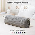 Wemore Minky Dot Weighted Blanket for Adults Twin Size 12 lbs, Soft Cozy Heavy Blanket, Breathable Blanket for All-Season with Glass Beads, Grey 60 x 80 inches