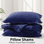 IR Imperial Rooms 8 Pack Quilt King Size Bedding (106" x 96") - Bulk Wholesale for Hotels, Guest Bedroom & Airbnbs - Lightweight Microfiber Reversible Embossed Quilts Bedspread (Navy)