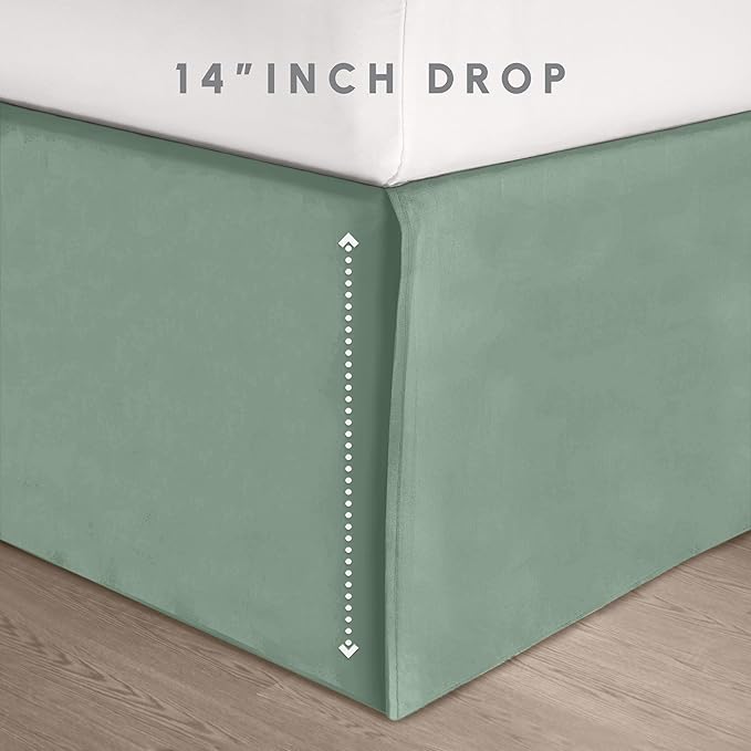 Elegant Comfort 8-Piece Pinch Pleated Comforter Set - All Season Complete Bed in a Bag, Includes 4pc Smart Sheet Set, Bed Skirt, Comforter, Matching Pillowcases and Shams, Full/Queen, Sage Green