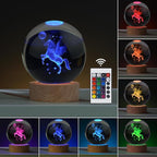 Large 3D Horse Lamp, Crystal Night Light 16 Color Changing with Remote Control for Bedroom Decor, Horse Figurines