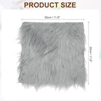 PATIKIL 12" Locker Rug, Small Area Rug Mini Faux Fur Rugs Small Locker Carpet Soft Fluffy Tiny Photography Props Square for Nail Photo Tabletop Background Picture Decoration, Gray