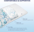 Shredded Memory Foam Pillows, Bed Pillows for Sleeping, Medium Firm Pillows Standard/Queen Size Pillow for Side Back Stomach Sleepers, Neck Support Pillow with Washable Removable Cover (1 Pack)