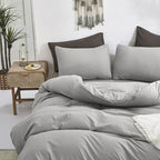 Cottonight Silver Grey Comforter Sets Queen Light Grey Bedding Comforter Set Plain Gray Blanket Quilts Soft Breathable Modern Silver Gray Bedding Set for Women Men Adults Teens