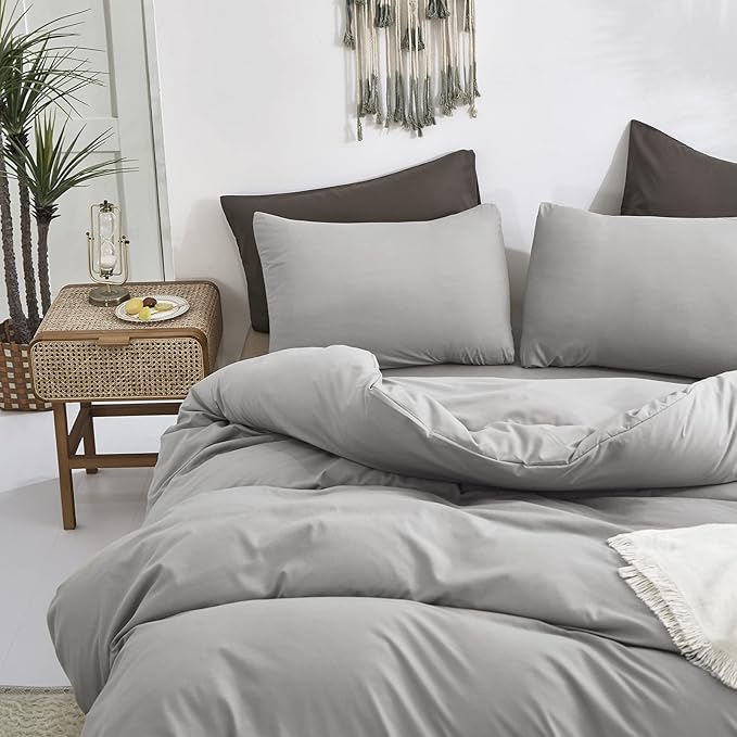 Cottonight Silver Grey Comforter Sets Twin Light Gray Bedding Comforter Set Women Men Solid Pure Gray Blanket Quilts Fuzzy Breathable Light Grey Bedding Comforter Sets for Twin Bed